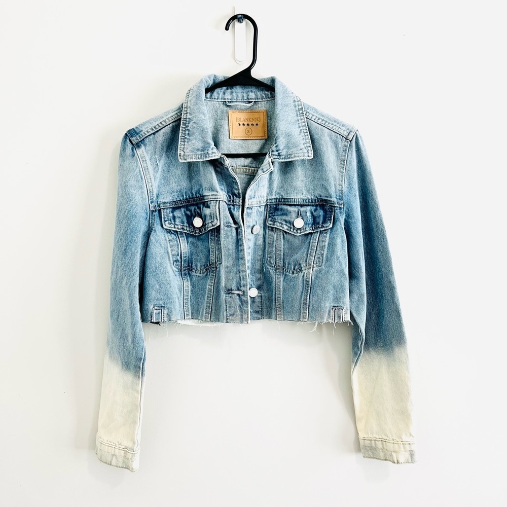 Blank NYC Distressed Cropped Jean Jacket